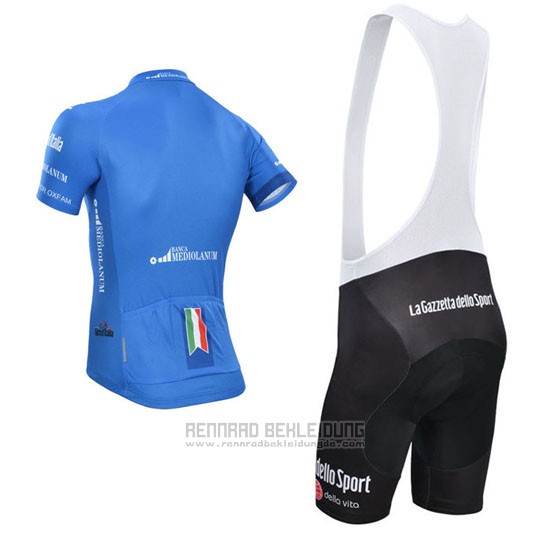 2014 Fahrradbekleidung Giro D'italien Blau Trikot Kurzarm und Tragerhose